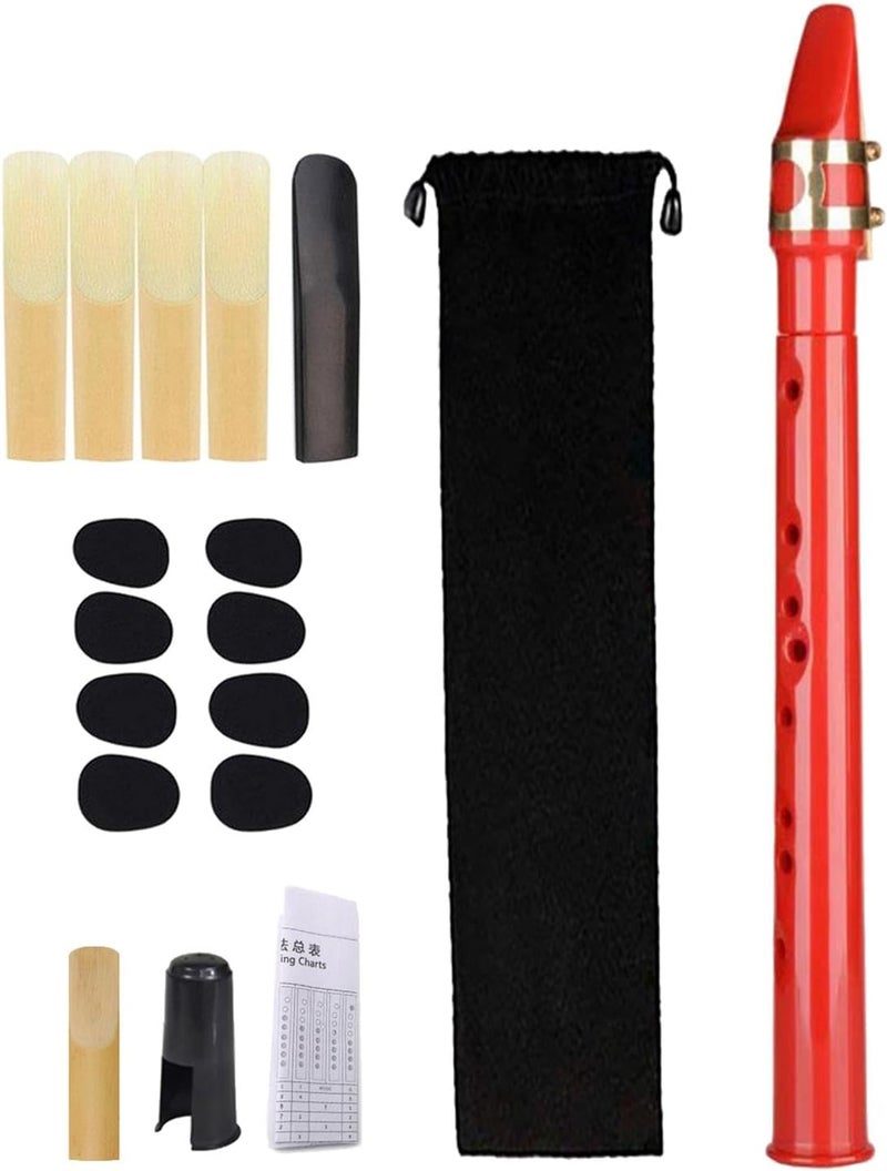Aymzbd Mini Pocket Saxophone C Key, Easy to Play Portable Compact Woodwind Instrument for Beginners/Kids/Amateurs, Music Lovers/Instrument Players - Red - Image 1